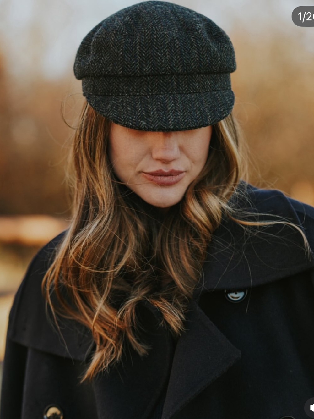 Isabel Marant Evie Baker Charcoal Herringbone Cap 🦋